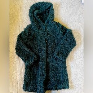 Zara faux fur teddy dark green coat
